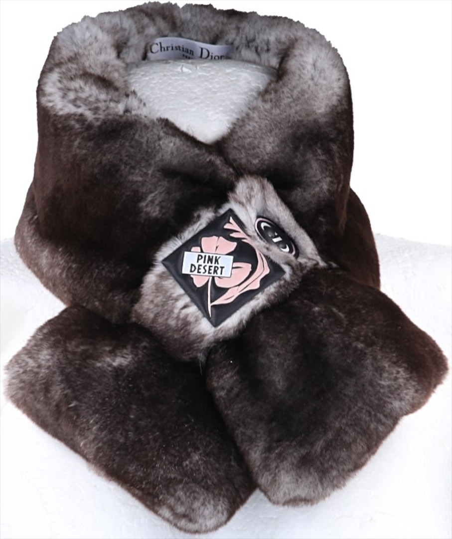 DIOR STOLA SCHAL AUS PELZ IN MELIERT DIOR STOLA SCHAL AUS PELZ IN MELIERT