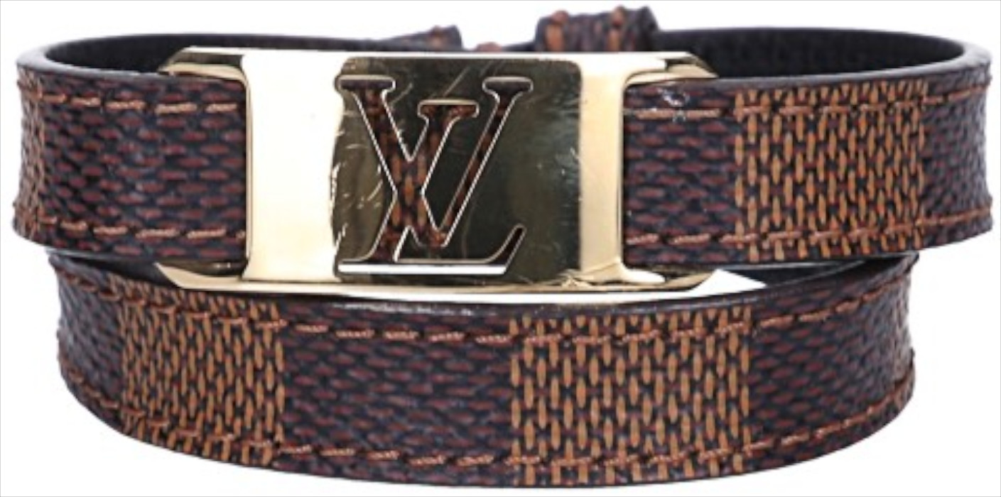 LOUIS VUITTON ARMBAND 'SIGN IT' AUS DAMIER EBENE CANVAS GR. 19 (M6623x)