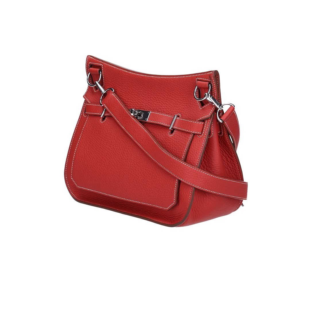 HERMÈS JYPSIÈRE 28 HANDTASCHE AUS CLÉMENCE-JUNGSTIERLEDER IN SANGUINE MIT PHW
