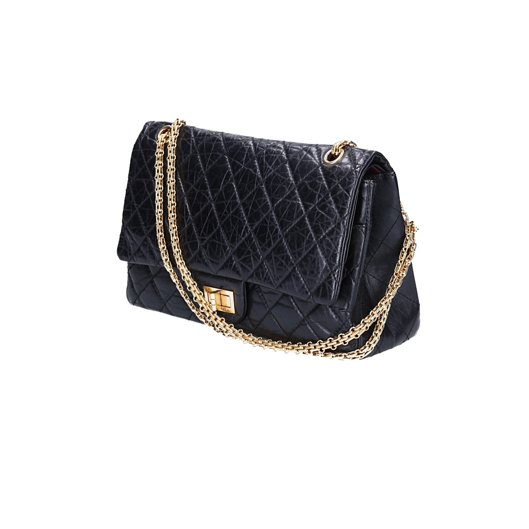 CHANEL 2.55 Reissue Flap Handbag (227) Made of Textile in Raspberry Red