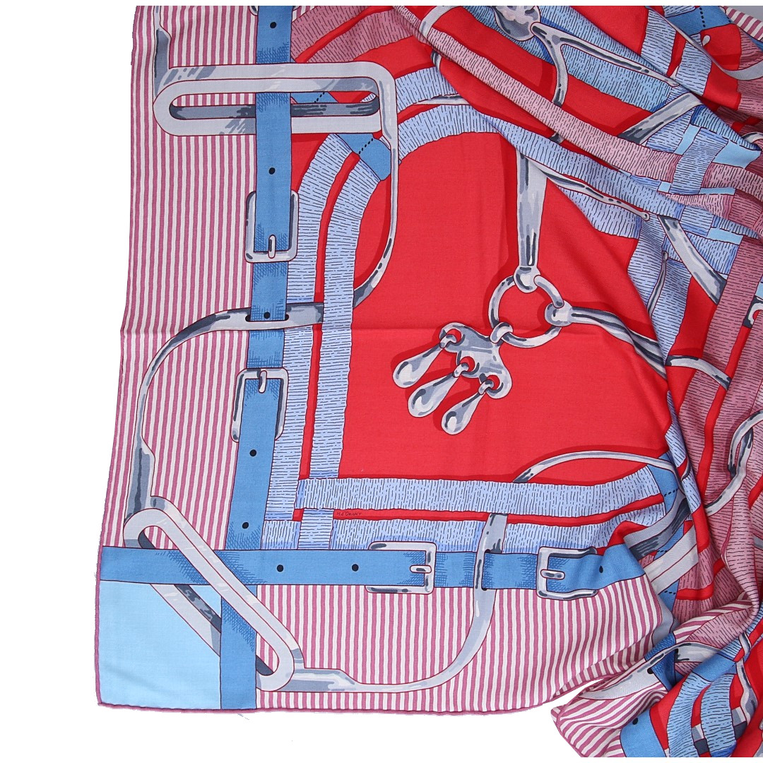 49628_Hermes_Tuch_2D_0003 HERMÈS KASCHMIR-/SEIDENTUCH 140 x 140 CM CHALE 'MORS À JOUETS'