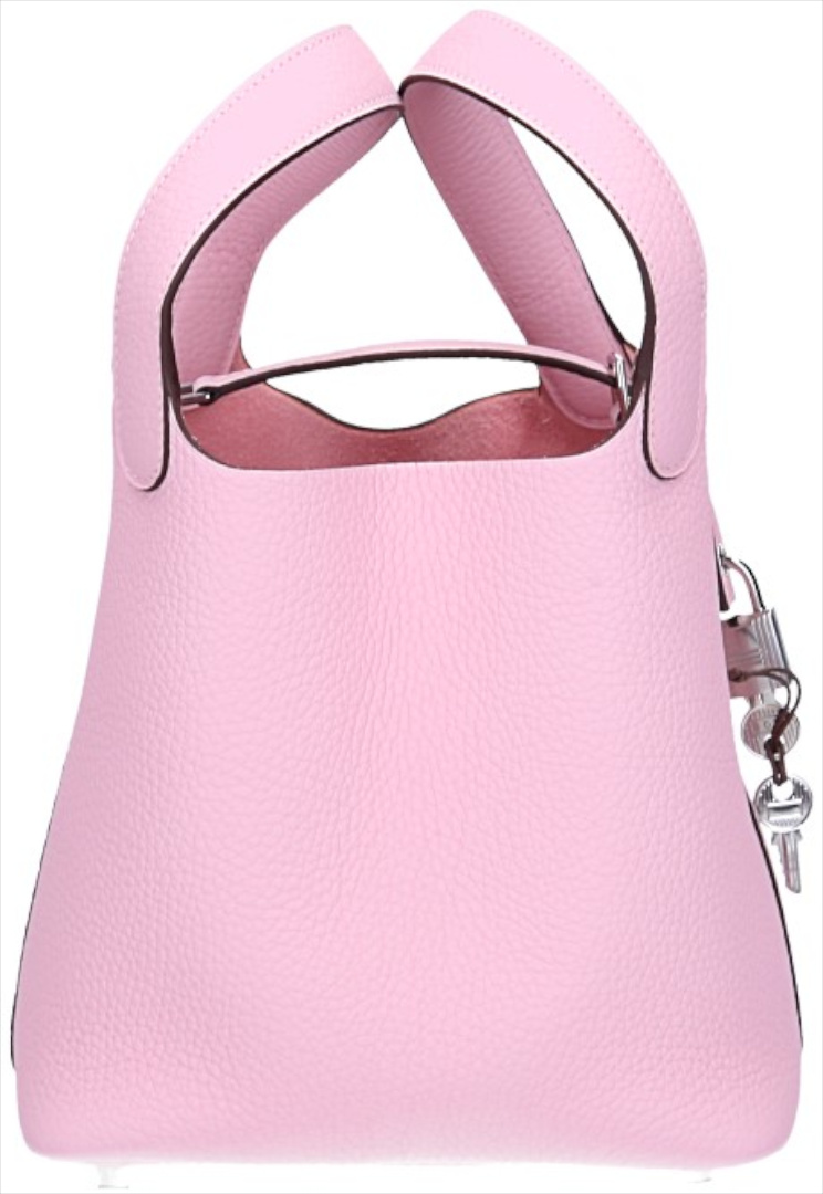 HERMÈS PICOTIN LOCK 18 HANDTASCHE AUS TAURILLON CLEMENCE LEDER IN ROSE SAKURA MIT PHW