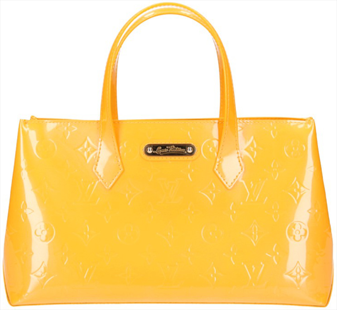 LOUIS VUITTON WILSHIRE PM SCHULTERTASCHE AUS MONOGRAM VERNIS LEDER IN JAUNE PASSION