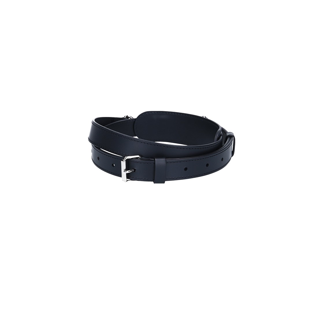 Louis Vuitton Adjustable Shoulder Strap in Rindsleder in Black with Silver