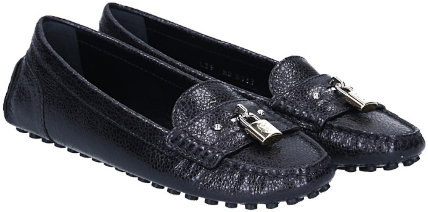 LOUIS VUITTON FLAT LOAFER SCHUHE AUS KALBSLEDER IN SCHWARZ GR. 39