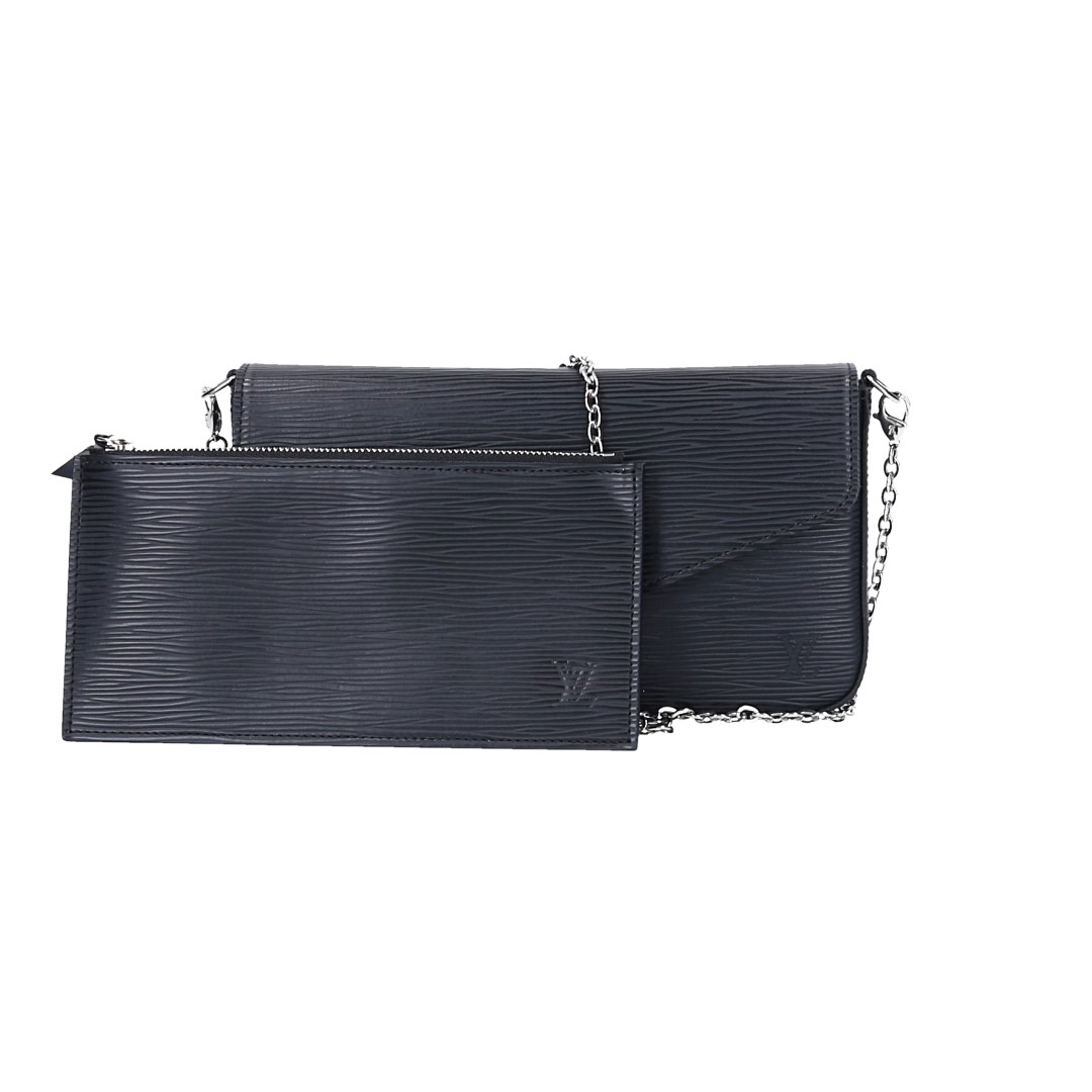 LOUIS VUITTON FÉLICIE POCHETTE HANDTASCHE AUS EPI LEDER IN NOIR 