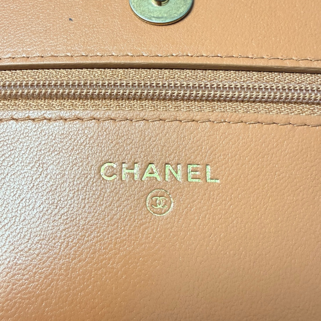 CHANEL WALLET ON CHAIN 19 UMHÄNGETASCHE AUS LAMMLEDER IN BRAUN (AP0957)