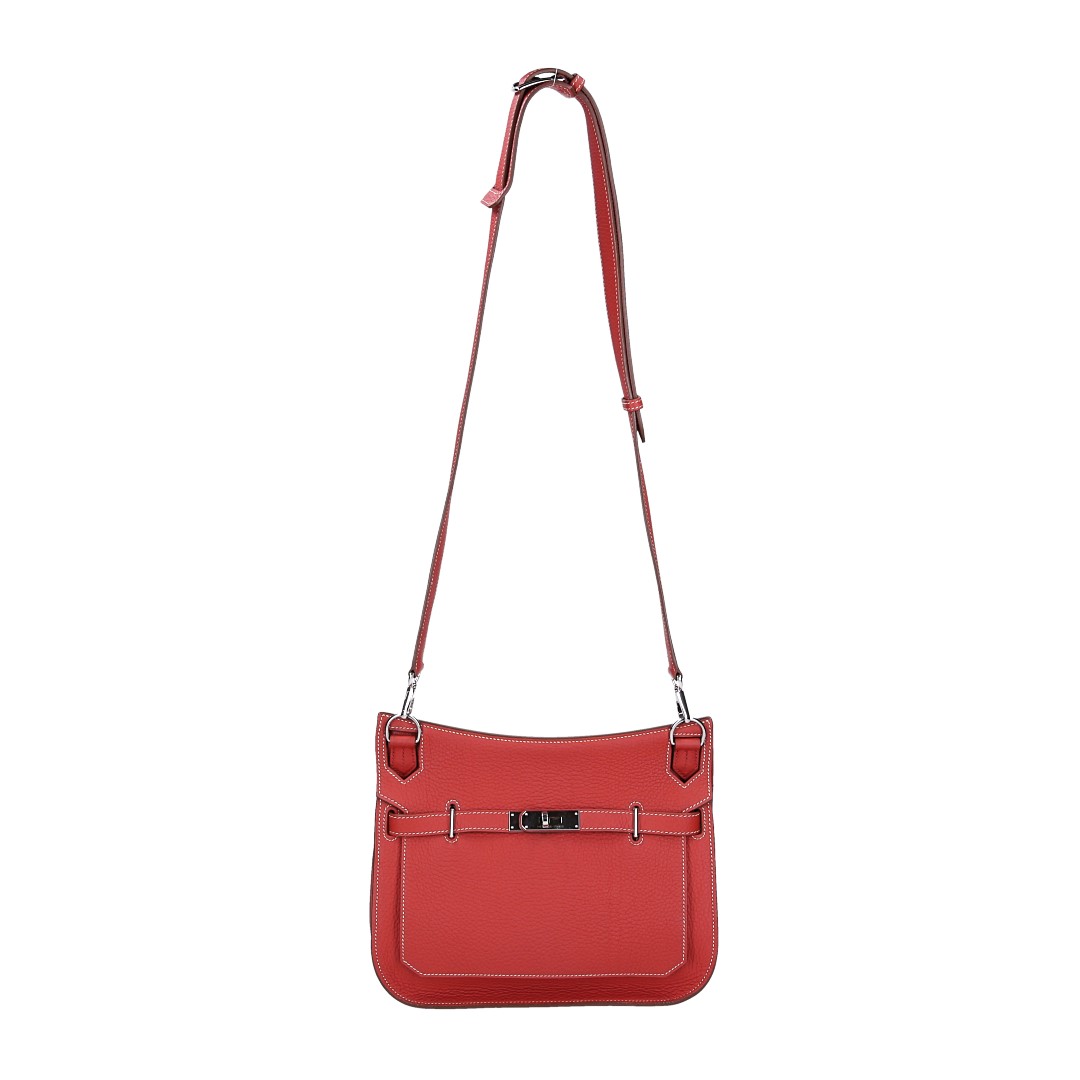 HERMÈS JYPSIÈRE 28 HANDTASCHE AUS CLÉMENCE-JUNGSTIERLEDER IN SANGUINE MIT PHW