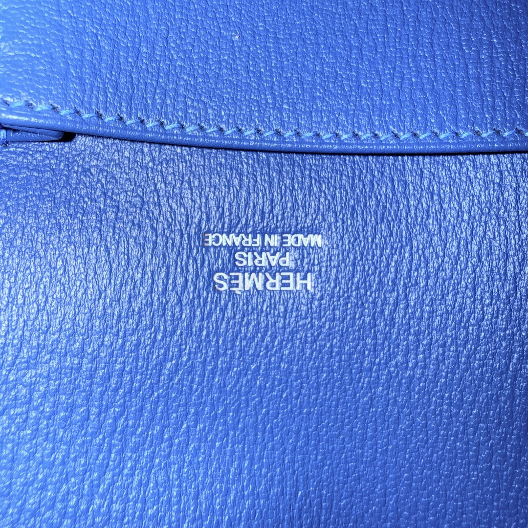 HERMÈS JYPSIÈRE  34 HANDTASCHE AUS CLÉMENCE-JUNGSTIERLEDER IN BLEU MYKONOS MIT PHW