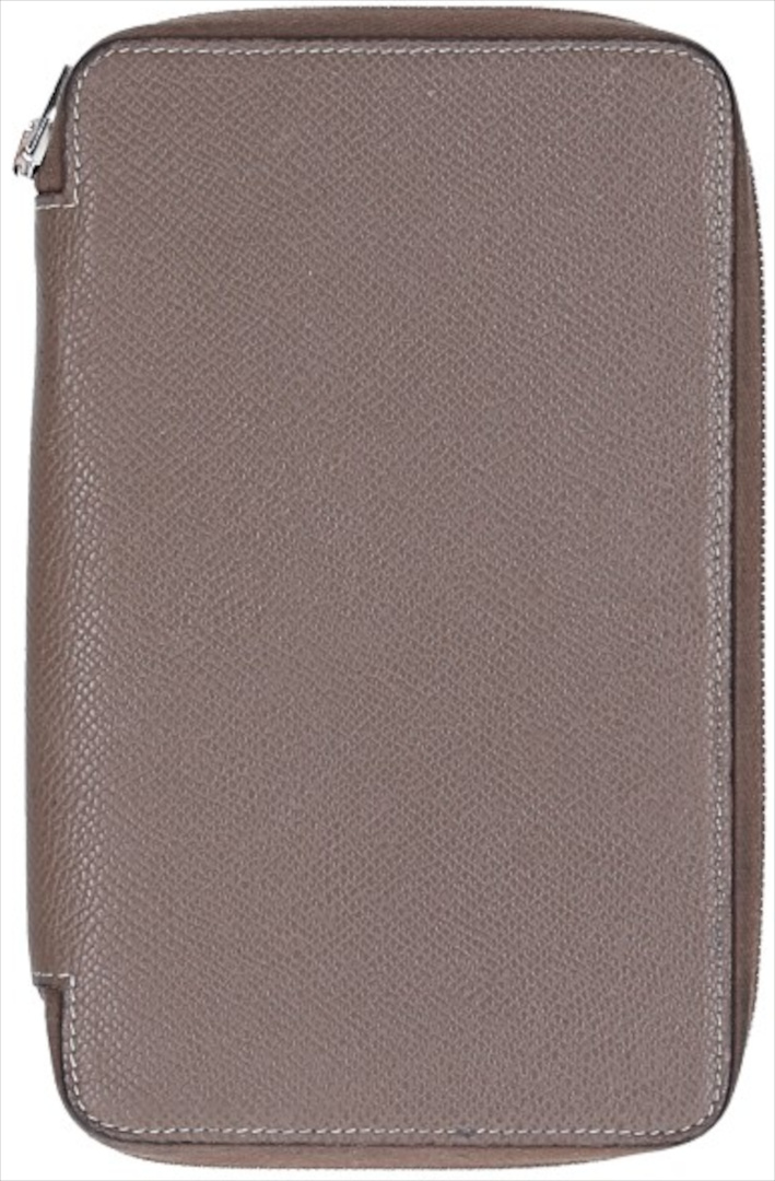HERMÈS AGENDA-CLASP COVER IN EPSOM CALF LEATHER RED AND ORANGE