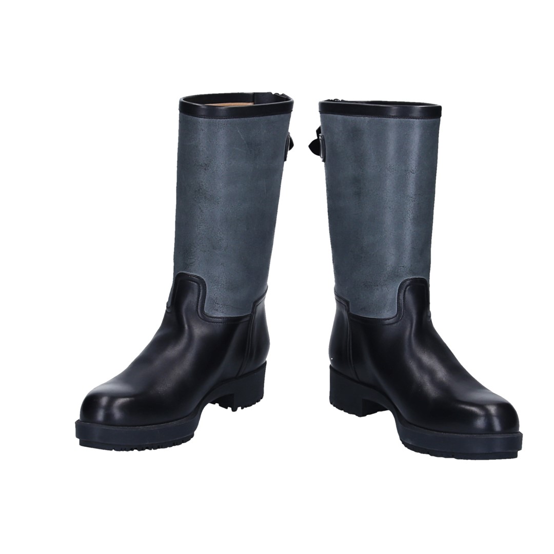 HERMÈS STIEFEL 'JEEP' AUS VEAU & VEAU ETRIVIERE IN NOIR & ANTHRACITE GR. 39,5