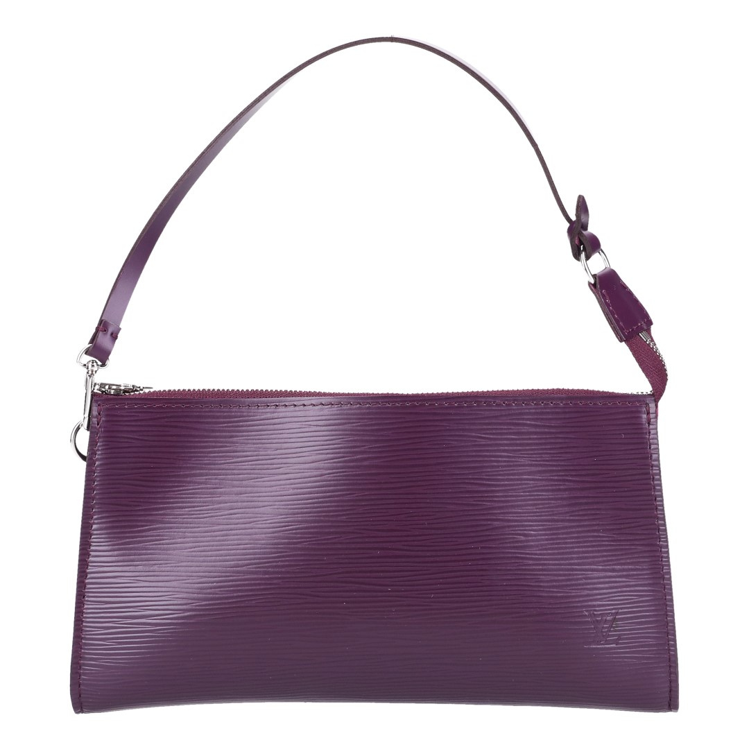 44332-Louis-Vuitton-Pochette-Epi_2D_0009 LOUIS VUITTON POCHETTE ACCESSOIRES CLUTCH AUS EPI LEDER IN CASSIS (M5298K)