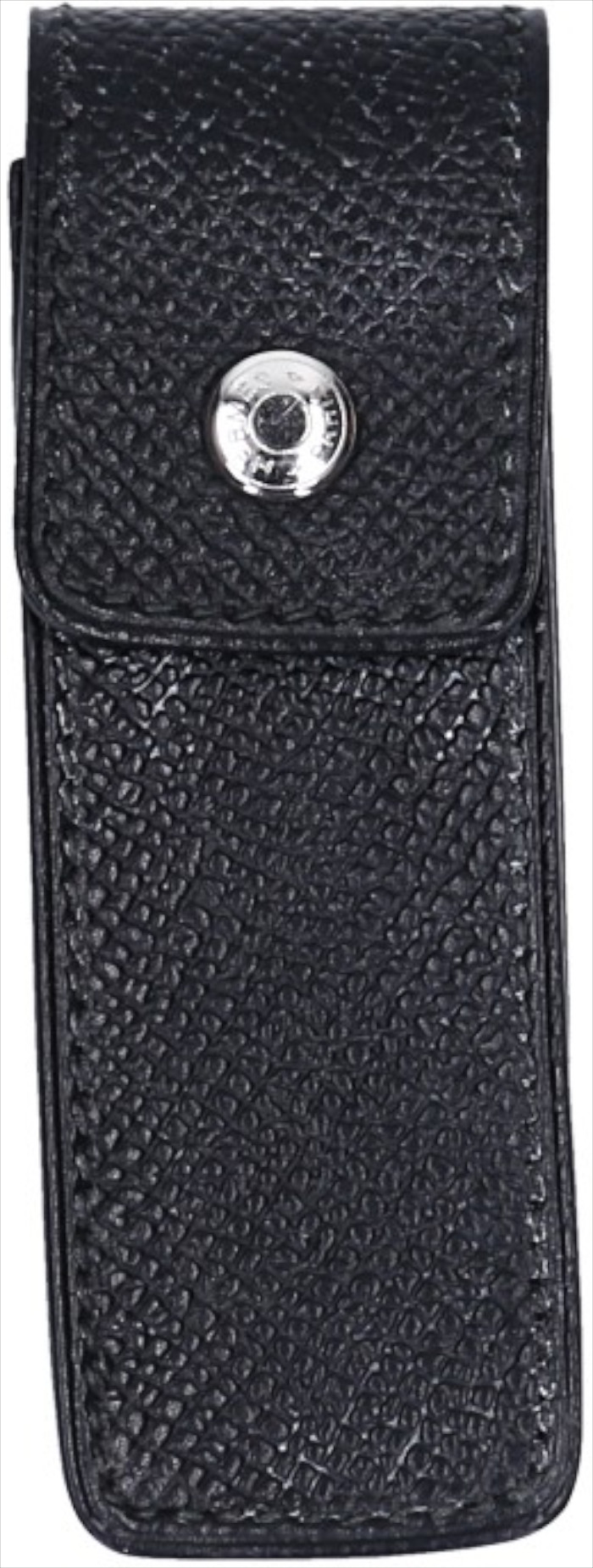 HERMÈS ETUI AUS GENARBTEM LEDER IN NOIR MIT PHW