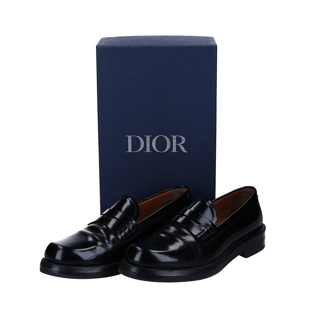Christian Dior Velvet Loafers in Dark Blue Size 38.5