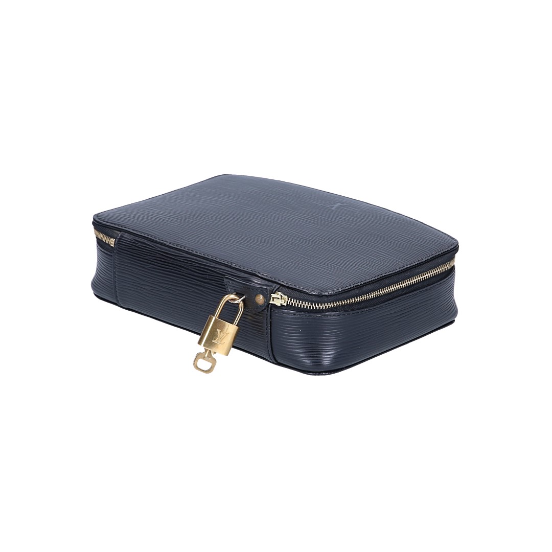 LOUIS VUITTON POCHE MONTE-CARLO REISEACCESSOIRE AUS EPI LEDER IN KOURIL SCHWARZ (M48362)