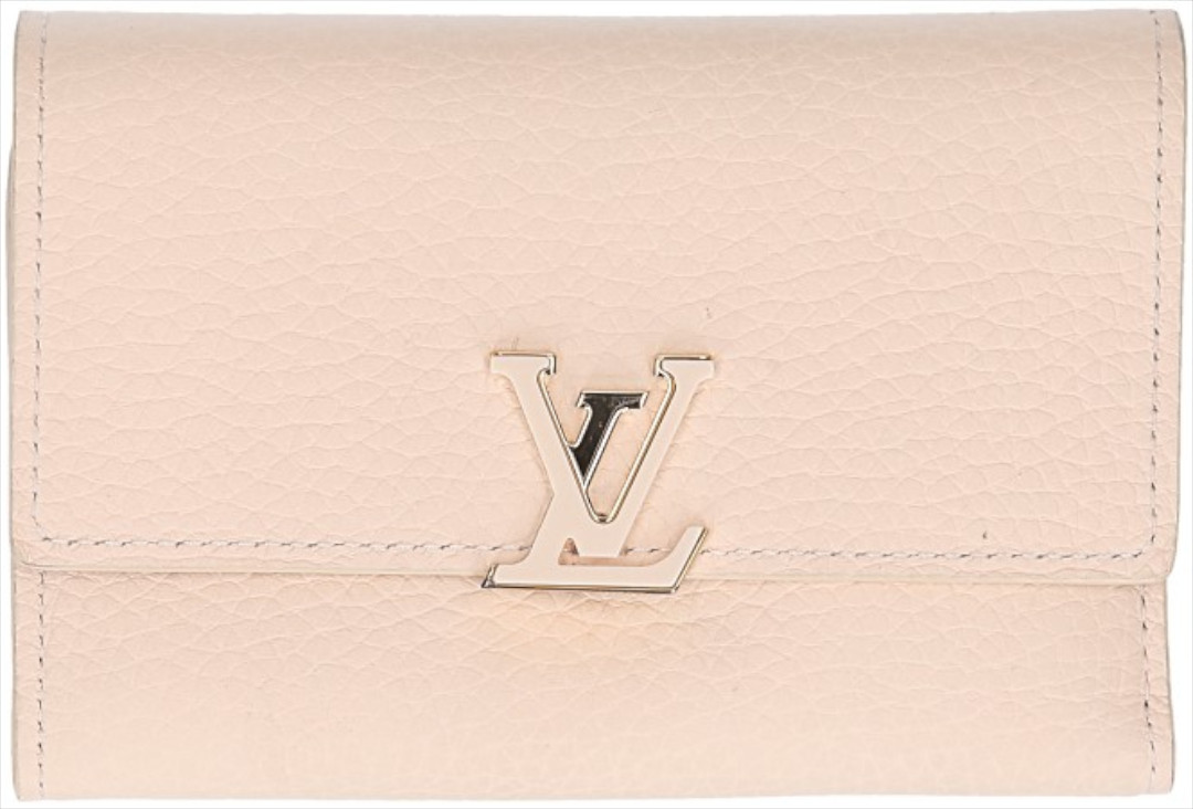LOUIS VUITTON GELDBÖRSE 'CAPUCINES COMPACT' AUS TAURILLON WILD LEDER IN CREME (M45857)