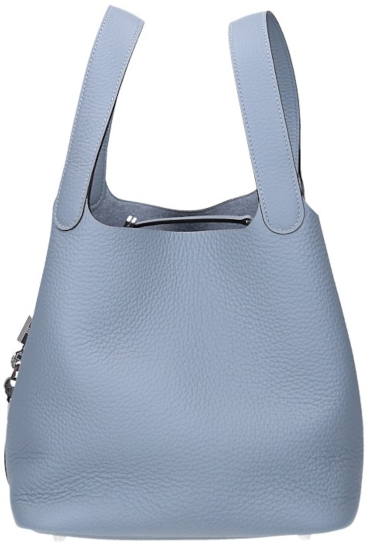 HERMÈS PICOTIN LOCK 22 HENKELTASCHE AUS TAURILLON CLEMENCE LEDER IN GRIS PANTIN MIT PHW