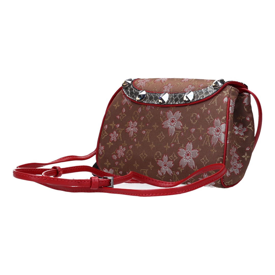 LOUIS VUITTON GRIOTTE CLUTCH AUS MINI MONOGRAM SATIN CHERRY BLOSSOM CANVAS