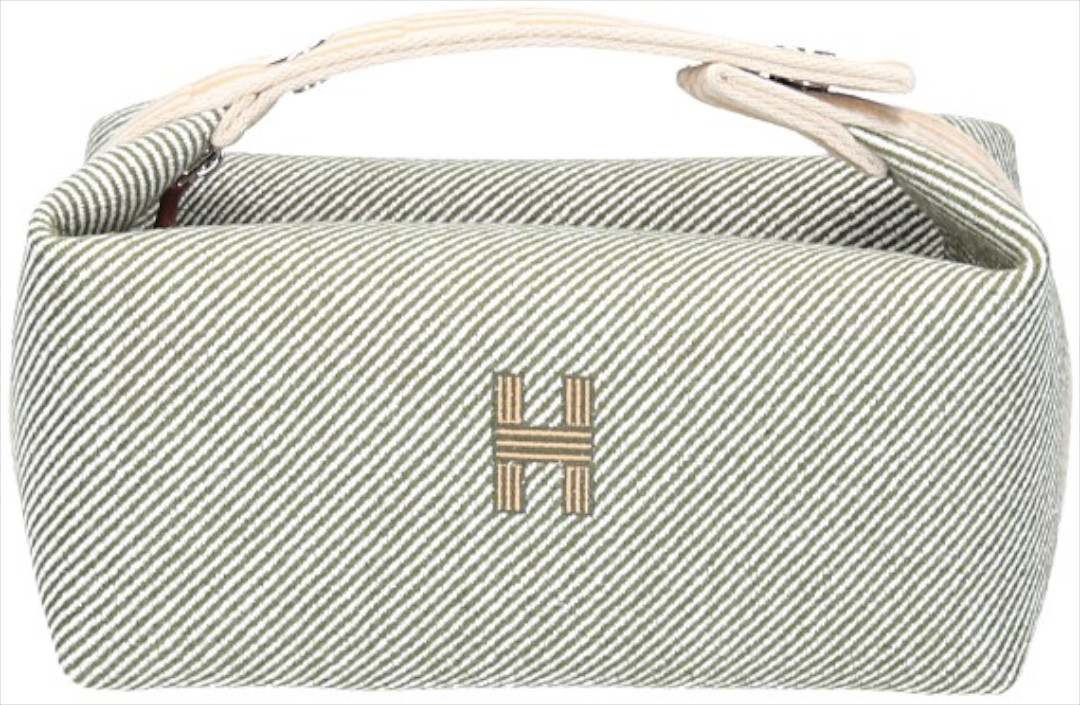 HERMÈS KULTURBEUTEL/KULTURTASCHE BRIDE-À-BRAC, KLEINES MODELL, VERT FORÊT