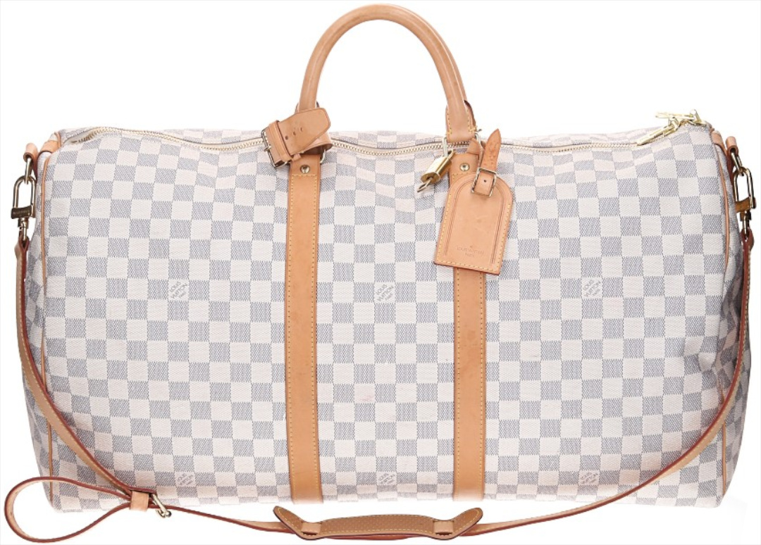 LOUIS VUITTON KEEPALL 55 REISETASCHE AUS DAMIER AZUR CANVAS MIT SCHULTERRIEMEN (N41429)