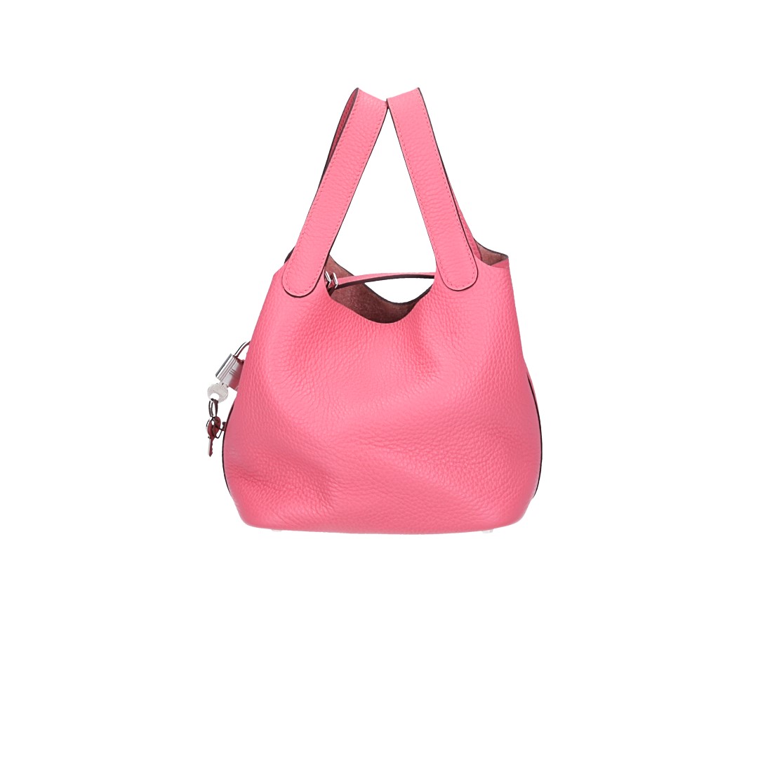 HERMÈS PICOTIN LOCK 18 HANDTASCHE AUS TAURILLON CLEMENCE LEDER IN ROSE AZALEE MIT PHW