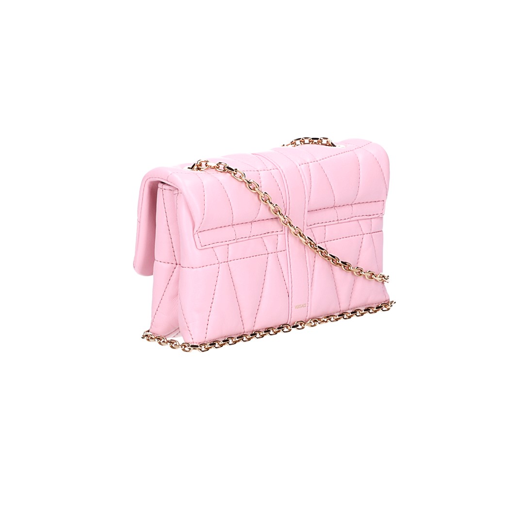VERSACE MINIBAG KLEIO AUS GESTEPPTEM NAPPALEDER IN HELLROSA MIT GHW