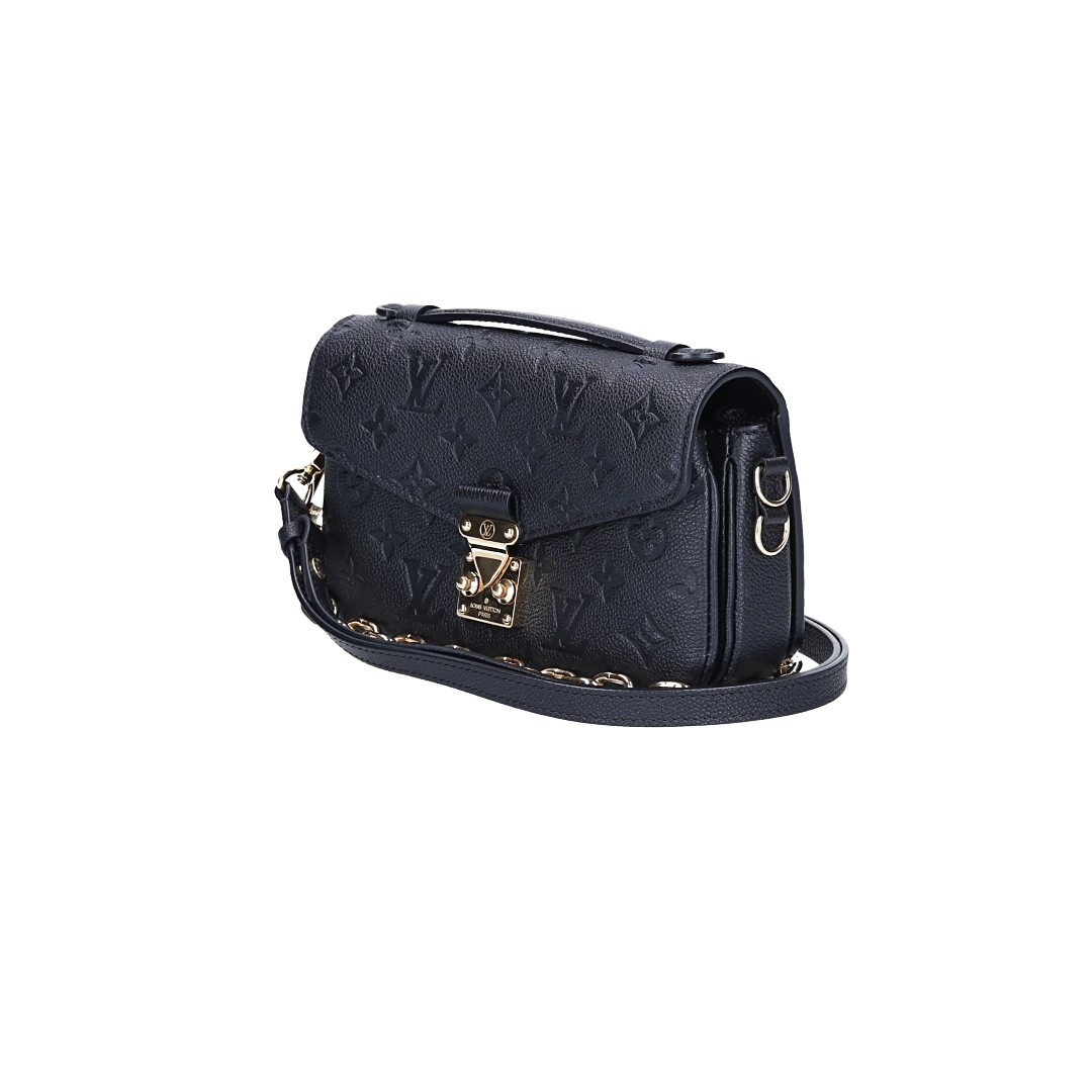 LOUIS VUITTON POCHETTE MÉTIS EAST WEST HANDTASCHE AUS MONOGRAM EMPREINTE LEDER IN NOIR (M46595)