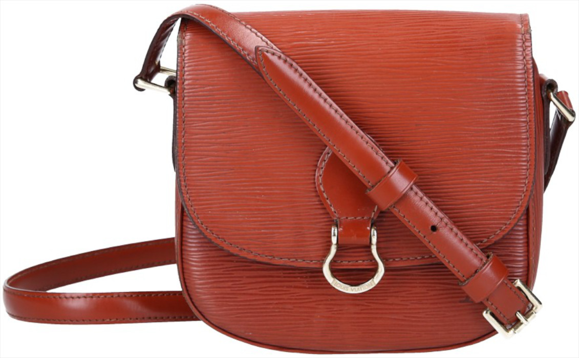 Schultertasche Umhängetasche Rot Leder Handbag Vintage Tasche