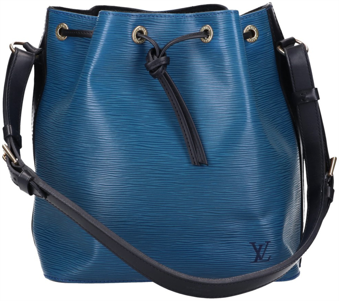 LOUIS VUITTON NOÉ PETIT MODEL SCHULTERTASCHE AUS EPI LEDER IN TOLEDO BLAU/KOURIL SCHWARZ