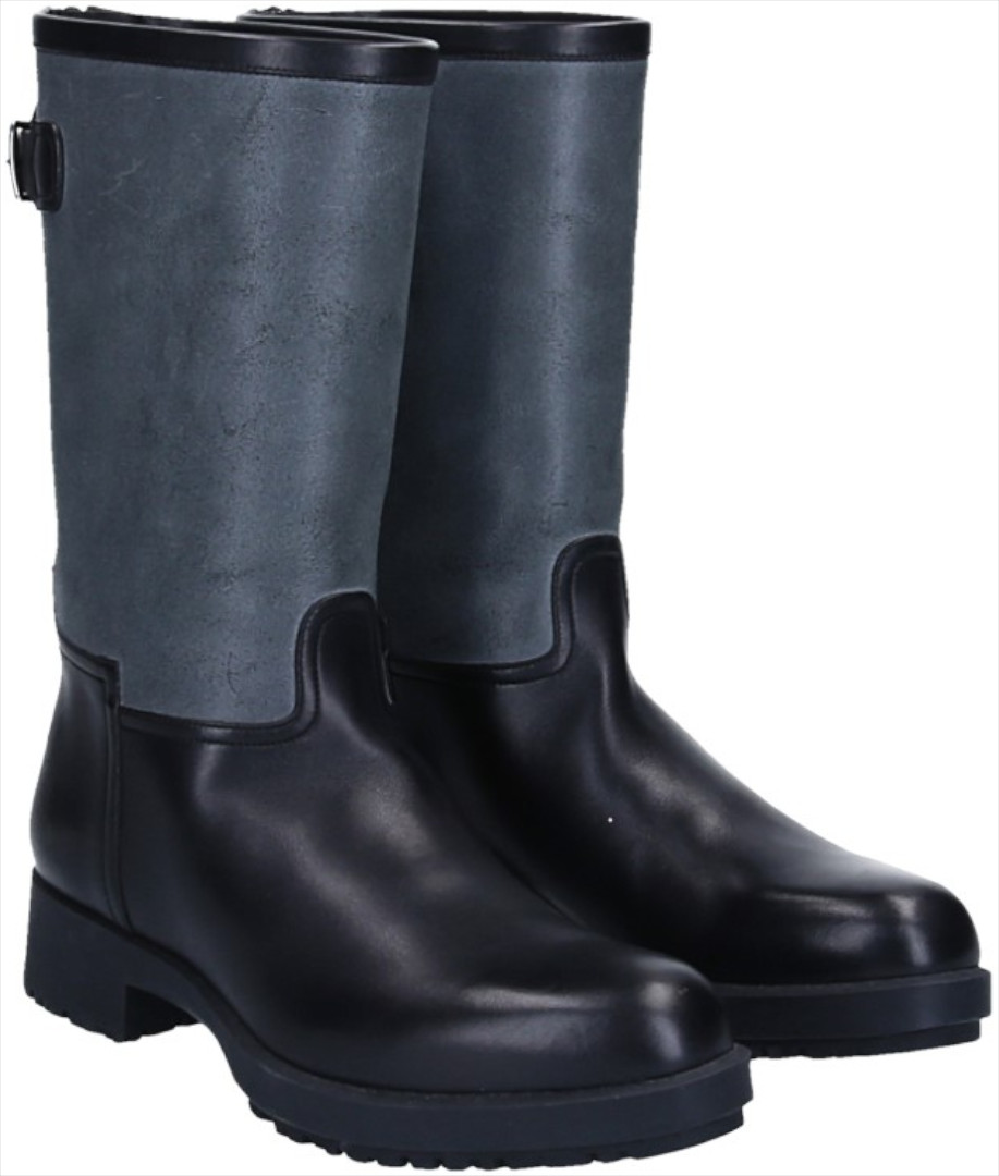 HERMÈS STIEFEL 'JEEP' AUS VEAU & VEAU ETRIVIERE IN NOIR & ANTHRACITE GR. 39,5