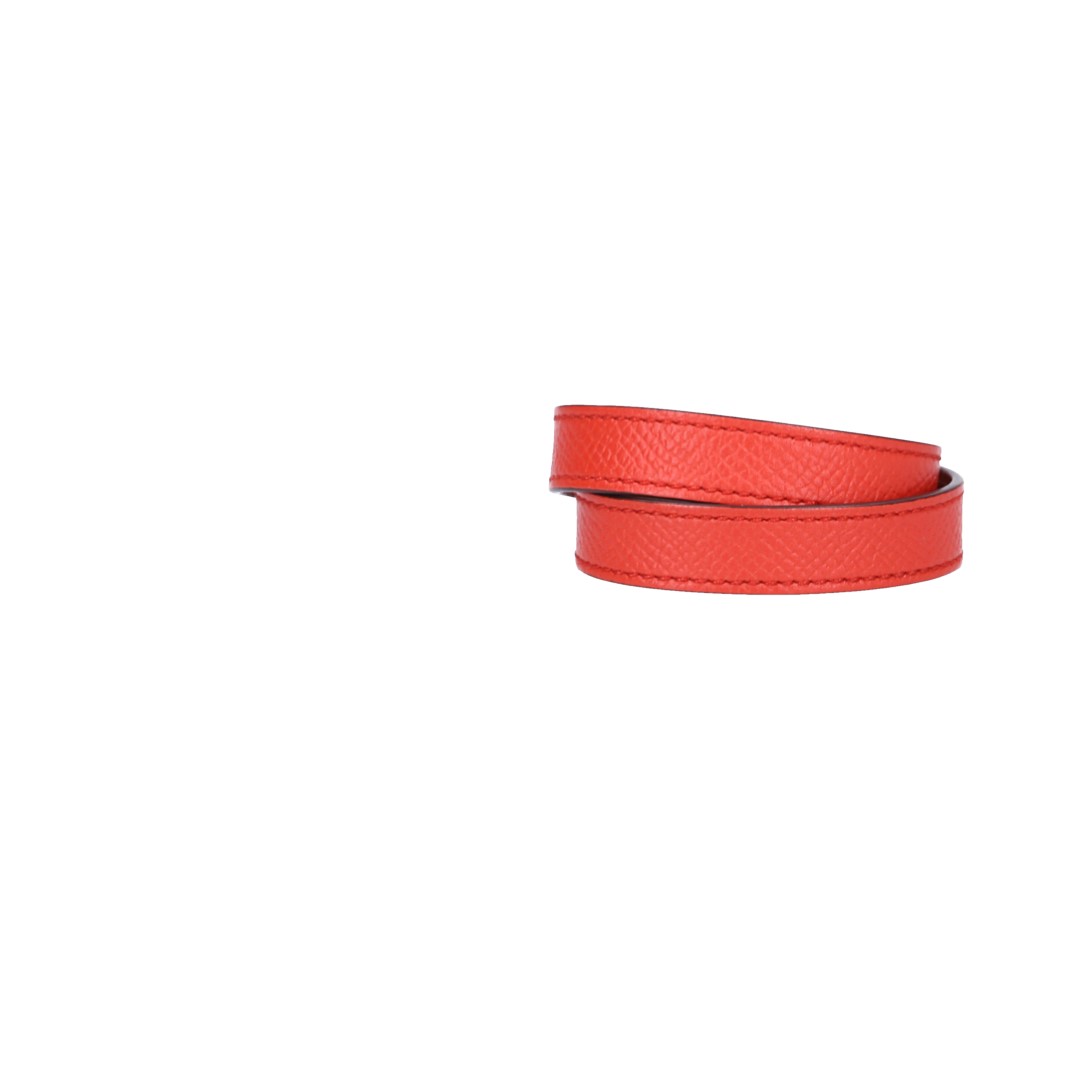 HERMÈS ARMBAND 'KELLY DOUBLE TOUR' AUS EPSOM-KALBSLEDER IN ORANGE POPPY MIT GHW GR. T1/XS