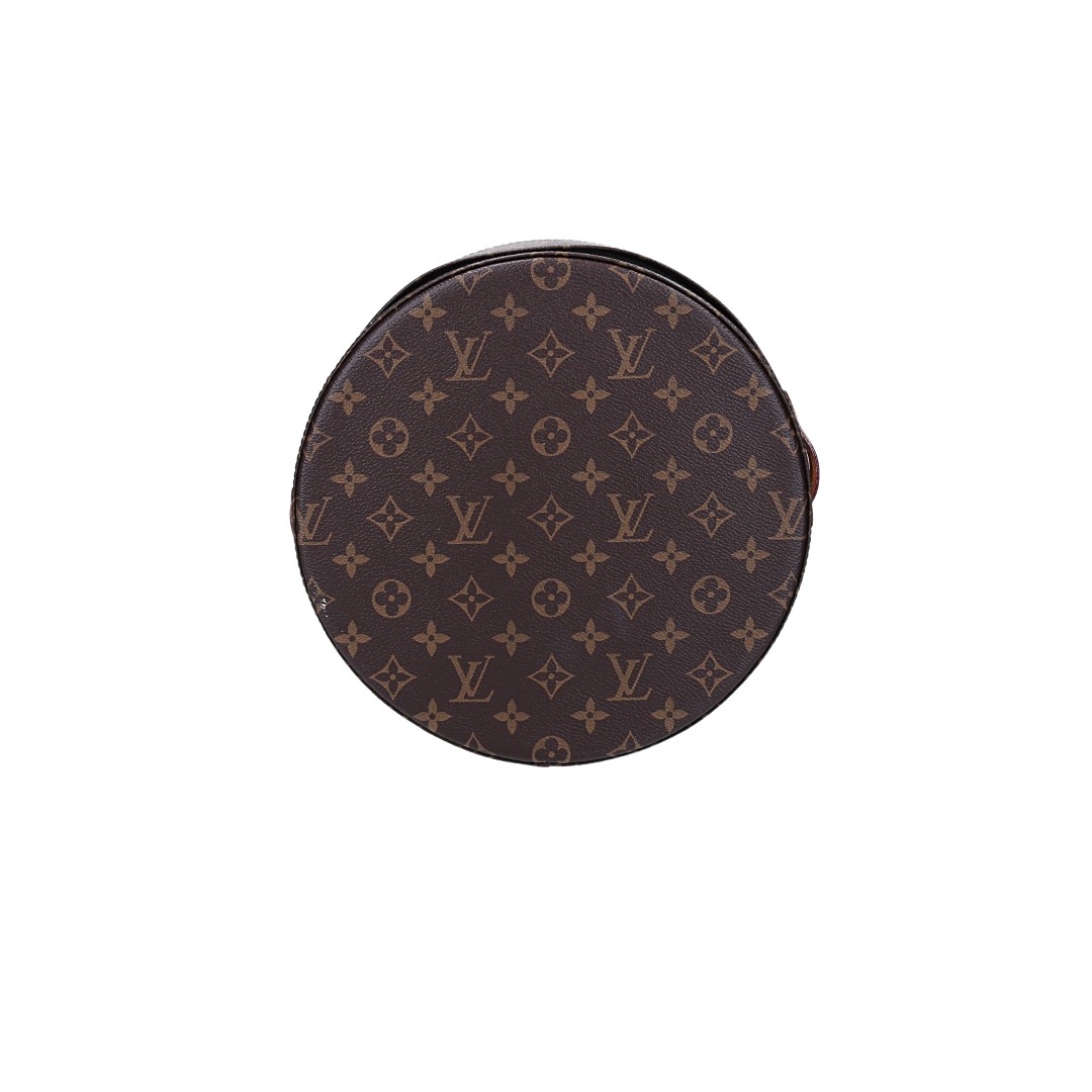 LOUIS VUITTON ROUND TEA BOX AUS MONOGRAM CANVAS (M20140)