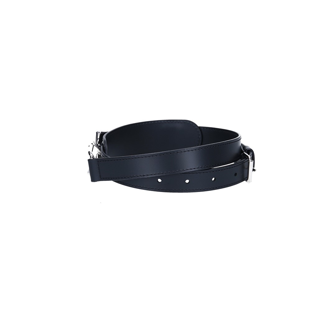 Louis Vuitton Adjustable Shoulder Strap in Rindsleder in Black with Silver