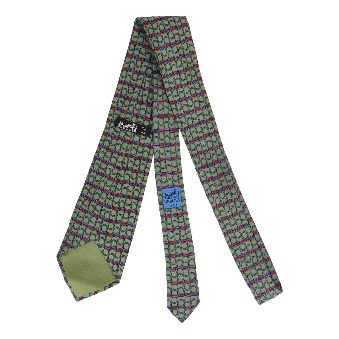 42334-Hermes-Krawatte_2D_0004 HERMÈS KRAWATTE AUS SEIDE '909HA'