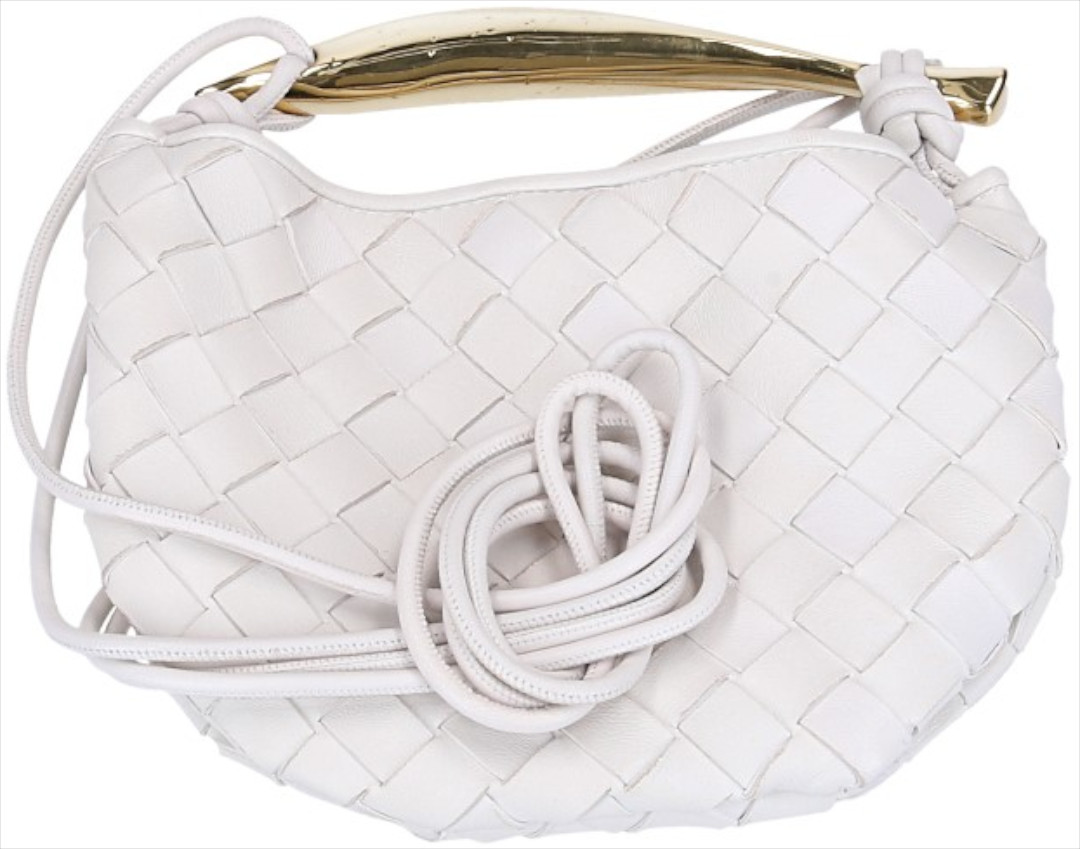BOTTEGA VENETA BABY SARDINE HANDTASCHE AUS LAMM-LEDER IN CHALK