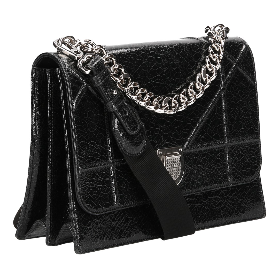 3806-Dior-Diorama_2D_0008 DIOR DIORAMA HANDTASCHE AUS LACKLEDER IN SCHWARZ MIT SHW