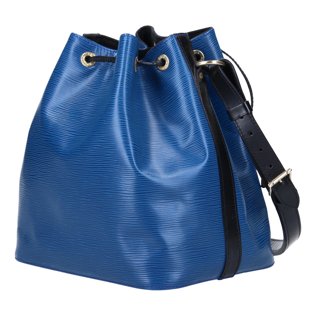 LOUIS VUITTON NOÉ PETIT MODEL SCHULTERTASCHE AUS EPI LEDER IN TOLEDO BLAU/KOURIL SCHWARZ