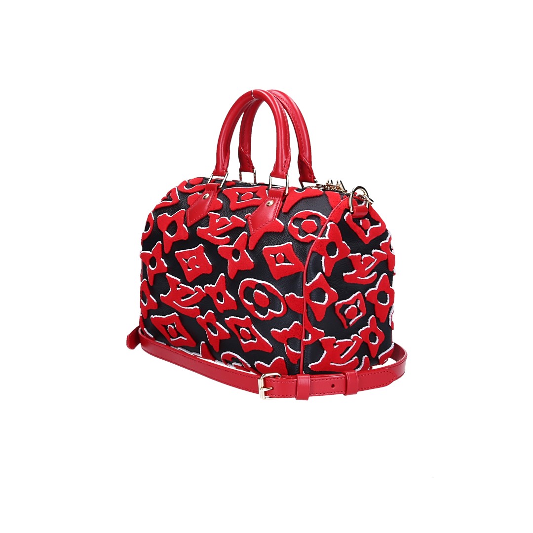 49018-LouisVuitton-Speedy-SE_2D_0006 LOUIS VUITTON SPEEDY 25 HANDTASCHE AUS MONOGRAM URS FISCHER CANVAS MIT SCHULTERRIEMEN (M45552)