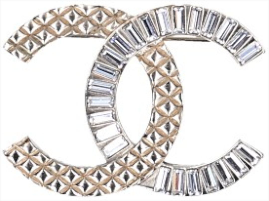 CHANEL BROSCHE AUS METALL IN GOLDFARBEN UND STRASS IN KRISTALL