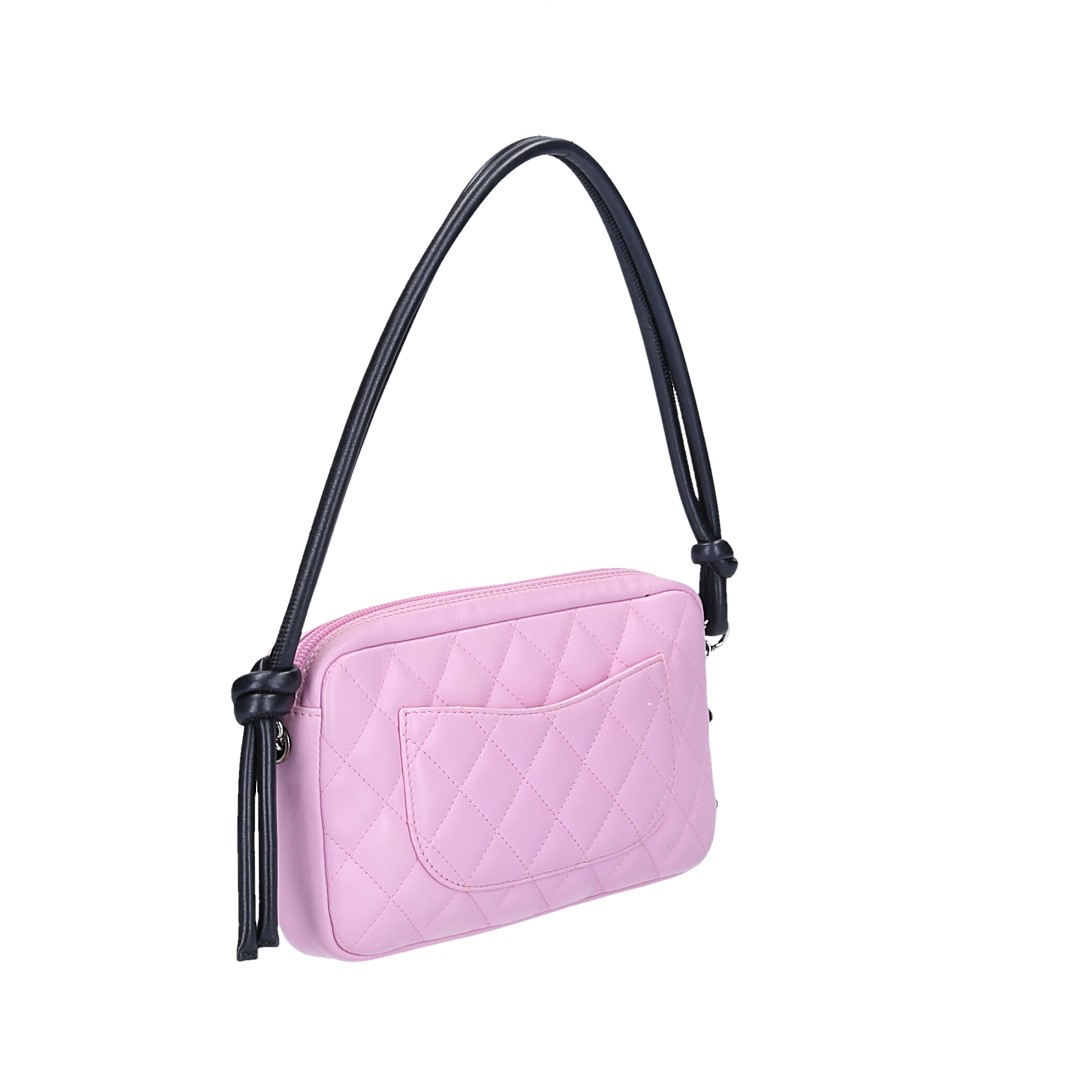 CHANEL CLUTCH-HANDTASCHE 'CAMBON' AUS KALBSLEDER IN ROSA UND SCHWARZ MIT SHW