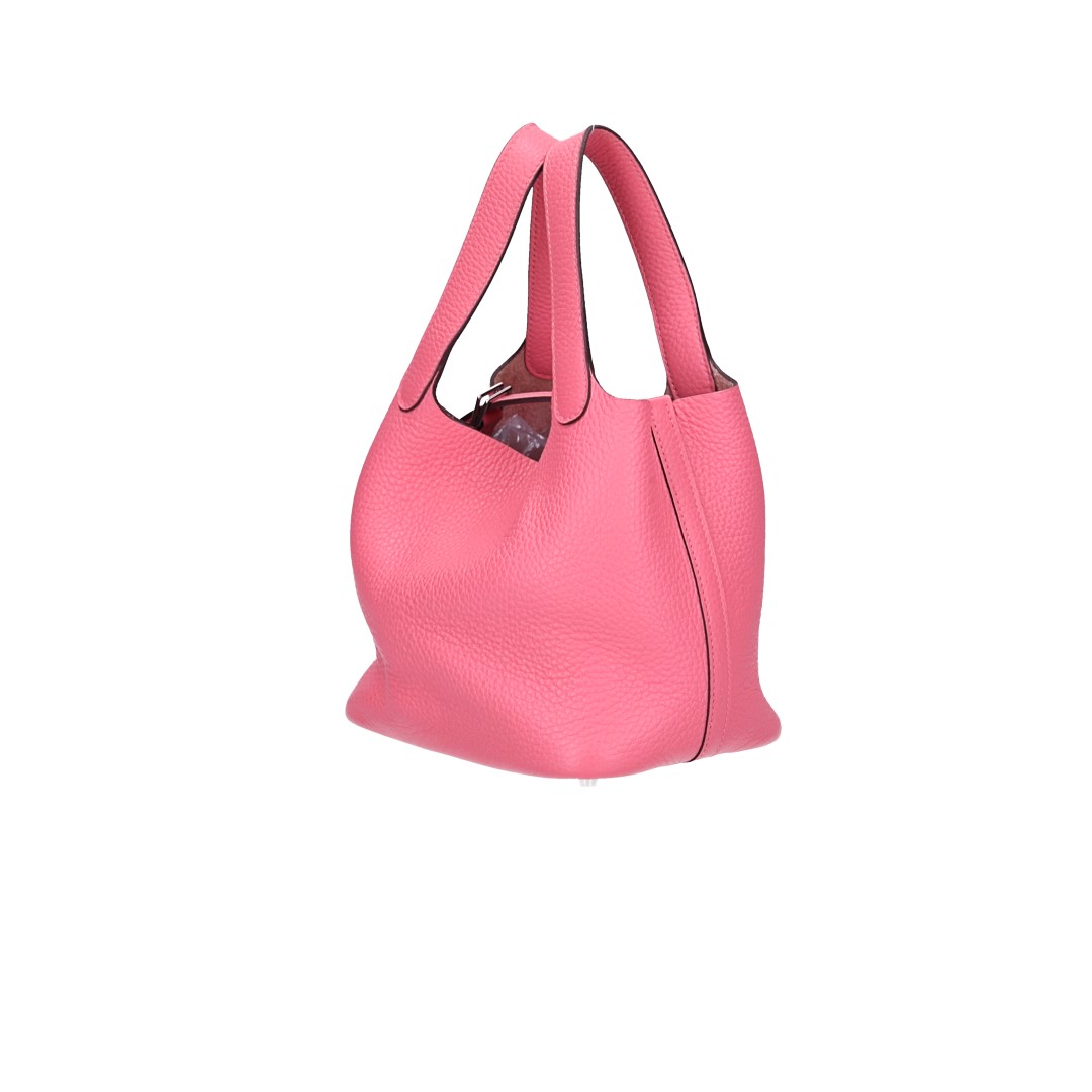HERMÈS PICOTIN LOCK 18 HANDTASCHE AUS TAURILLON CLEMENCE LEDER IN ROSE AZALEE MIT PHW