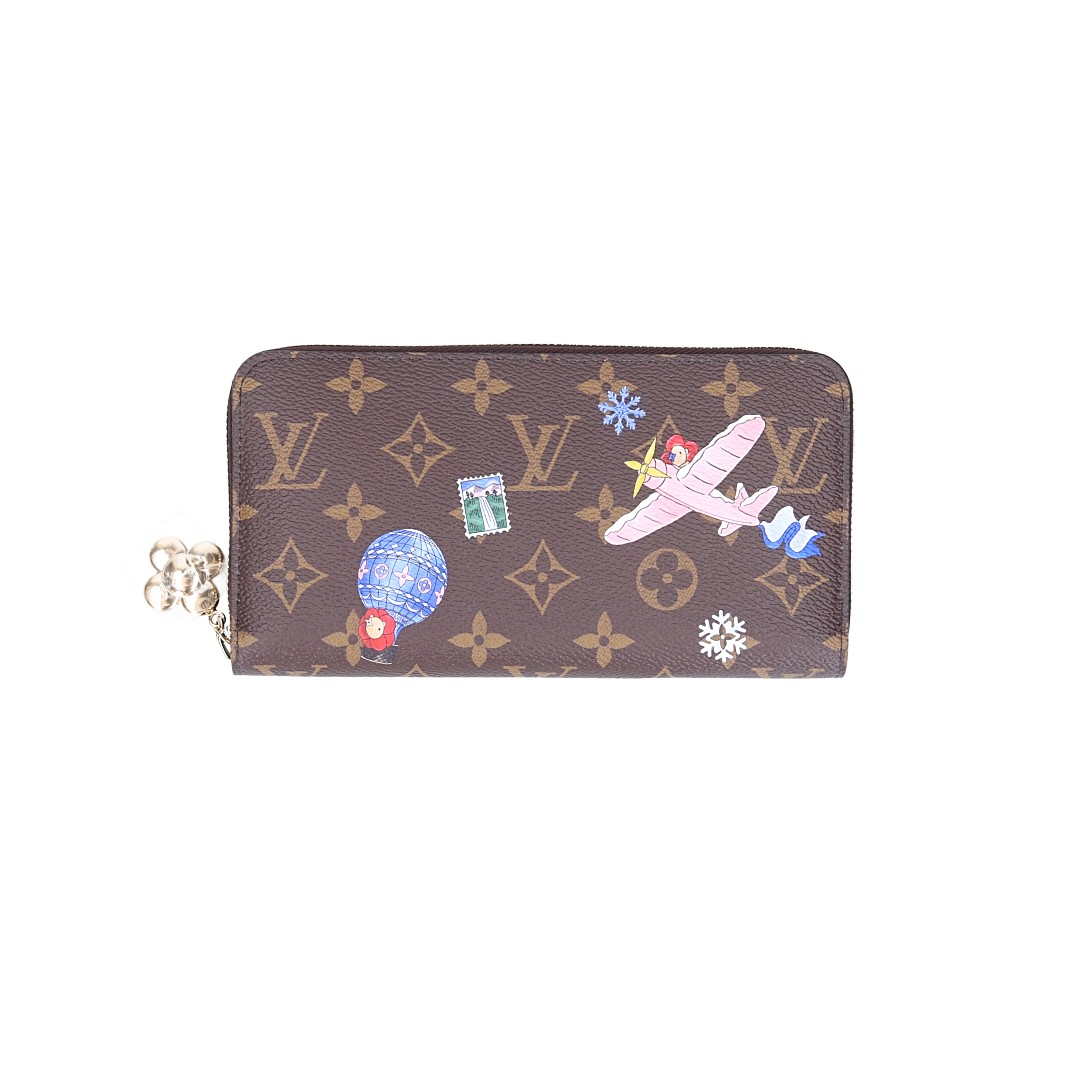 LOUIS VUITTON GELDBÖRSE 'ZIPPY' AUS MONOGRAM SNOWY PEARL CANVAS (M26256)