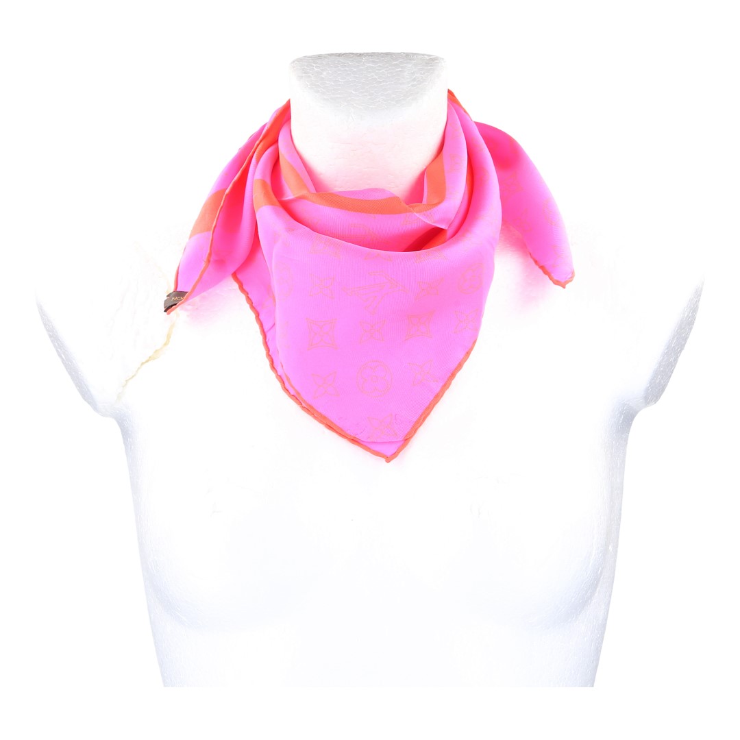 LOUIS VUITTON BANDANA 'ROBERT WILSON' AUS SEIDE IN PINK