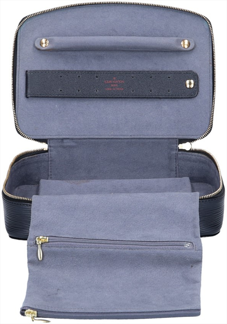 LOUIS VUITTON POCHE MONTE-CARLO REISEACCESSOIRE AUS EPI LEDER IN KOURIL SCHWARZ (M48362)