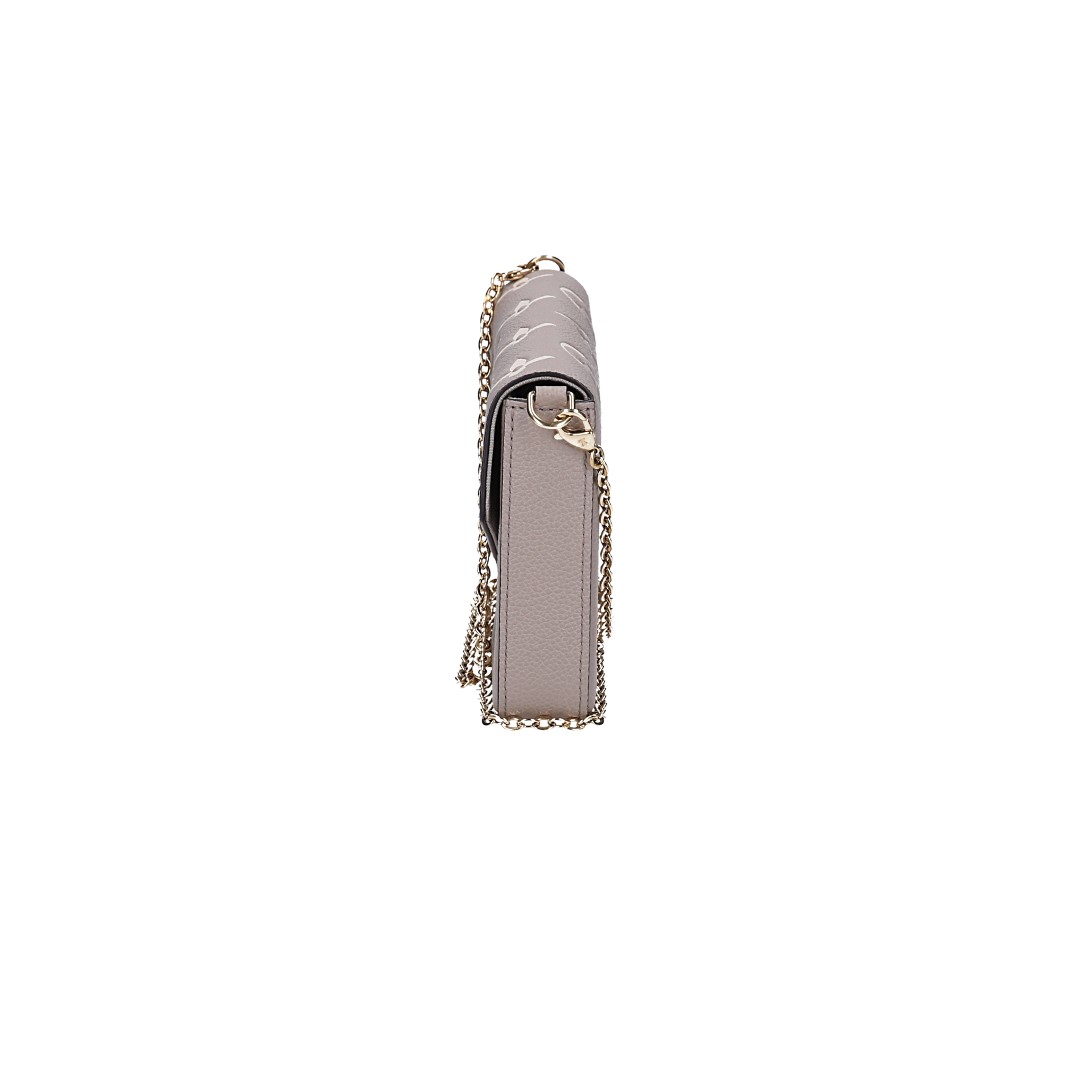 LOUIS VUITTON FÉLICIE POCHETTE HANDTASCHE AUS MONOGRAM EMPREINTE LEDER IN TOURTERELLE/CREME (M69977)