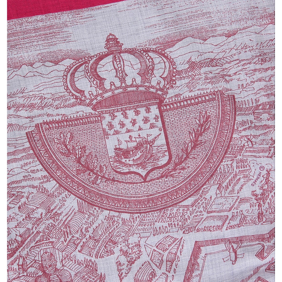 HERMÈS CASHMERE/SILK SCARF 140 x 140 CM SCARF 'FANTAISIE D'ETRIERS' BY VIRGINIE JAMIN