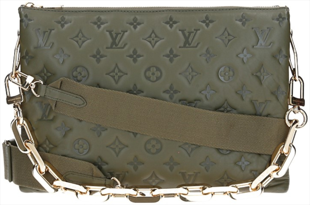 LOUIS VUITTON COUSSIN MM HANDTASCHE AUS LAMMLEDER IN KHAKI (M57782)