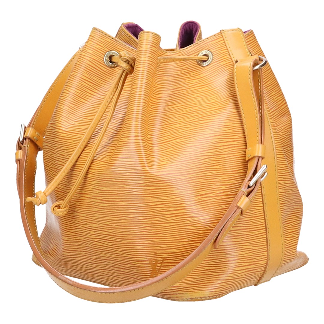 43523-Louis-Vuitton-Noe-PM-Epi_2D_0002 LOUIS VUITTON NOÉ PETIT MODEL SCHULTERTASCHE AUS EPI LEDER IN TASSIL GELB (M44109)