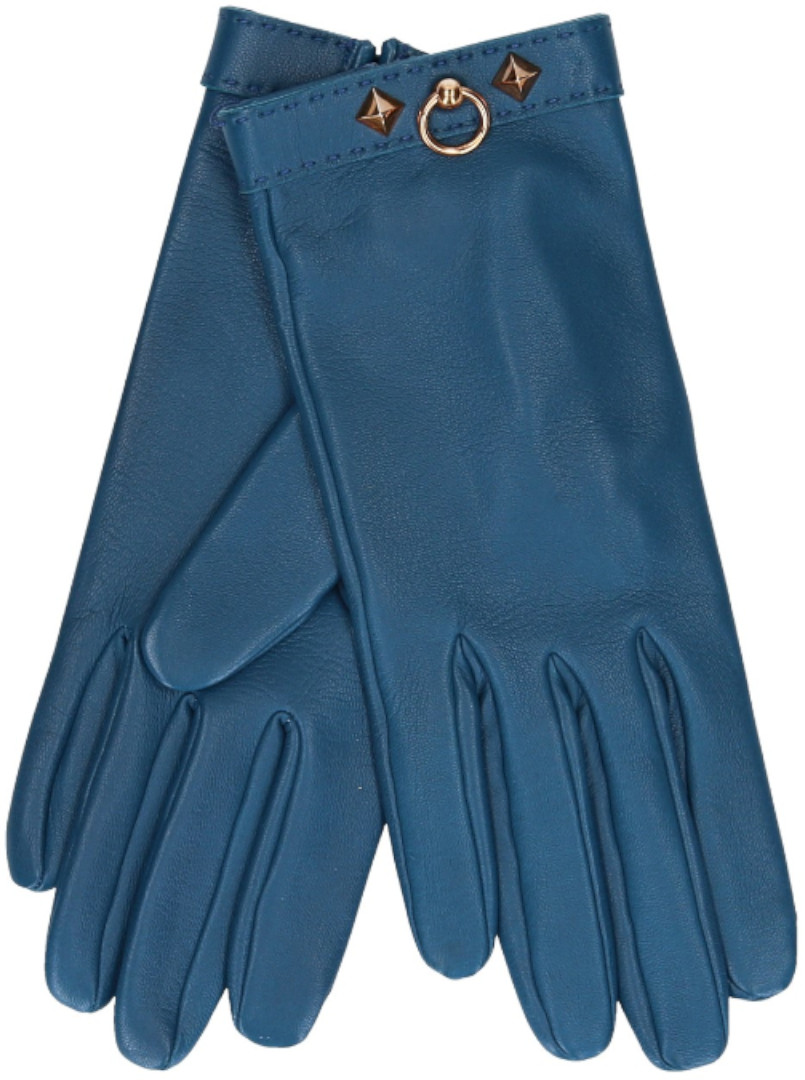 HERMÈS DAMEN-HANDSCHUHE AUS GLACÉ-LAMMLEDER MIT RGHW IN GR. 8
