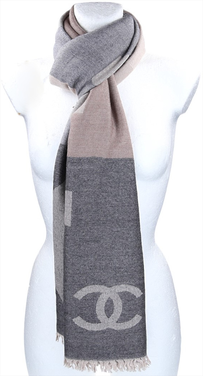 48821-Chanel-Schal-1-_2D_0004 CHANEL TUCH 210 x 75 CM STOLA AUS KASCHMIR UND SEIDE